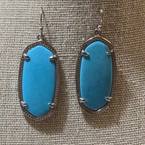 Kendra Scott Silver‎ and Turquoise Elle Dangle Earrings